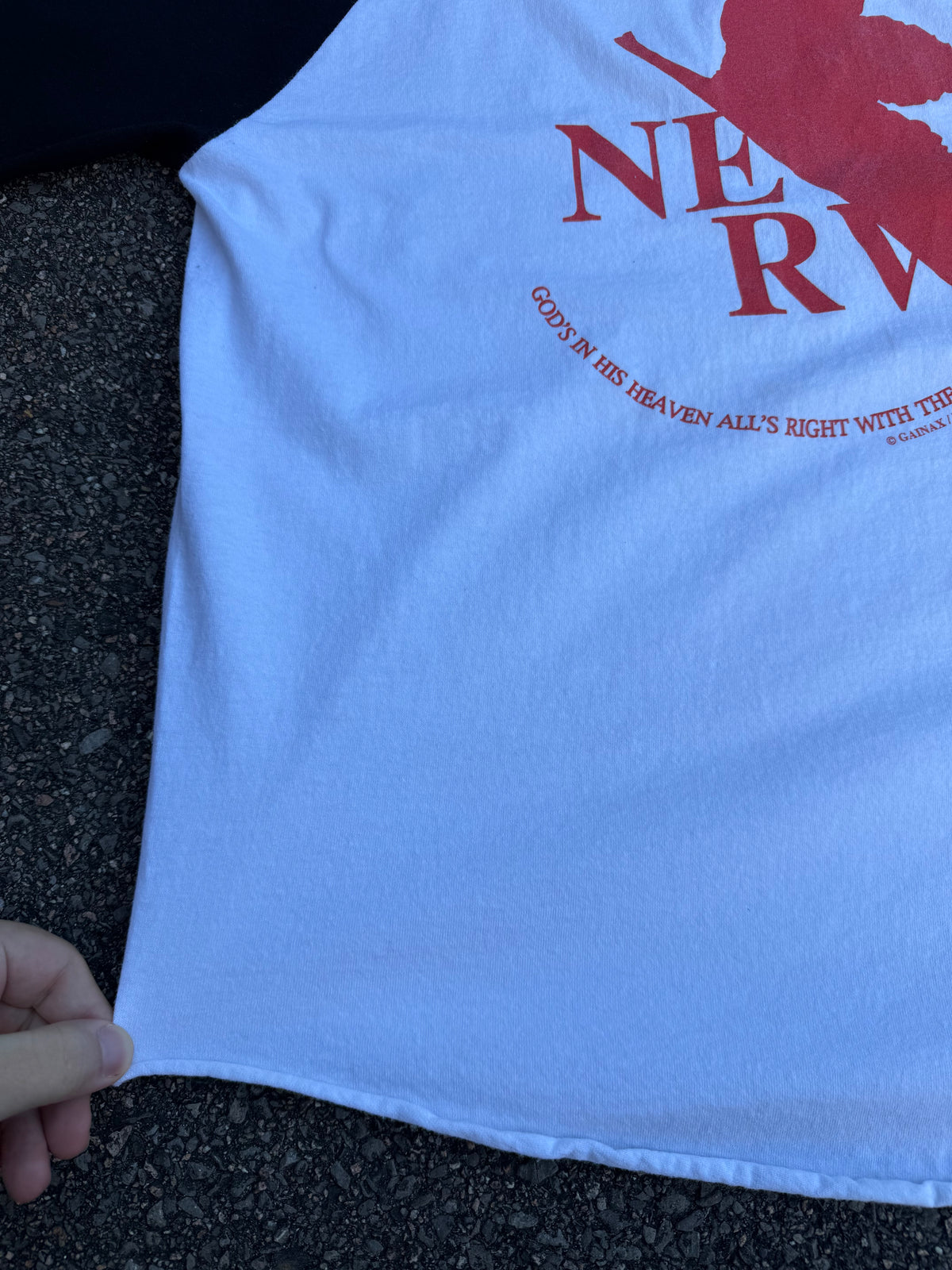 Vintage 90s Neon Genesis Evangelion NERV Anime 3/4 Raglan Shirt