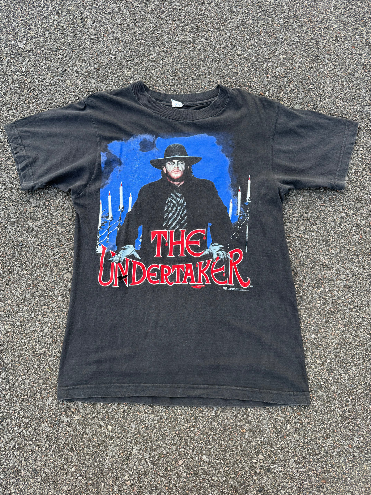 Vintage 1991 WWF The Undertaker European Rampage Tour T-Shirt