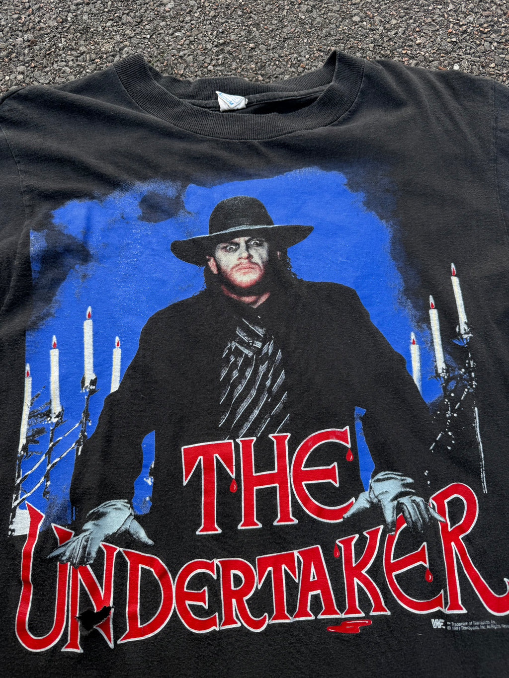 Vintage 1991 WWF The Undertaker European Rampage Tour T-Shirt