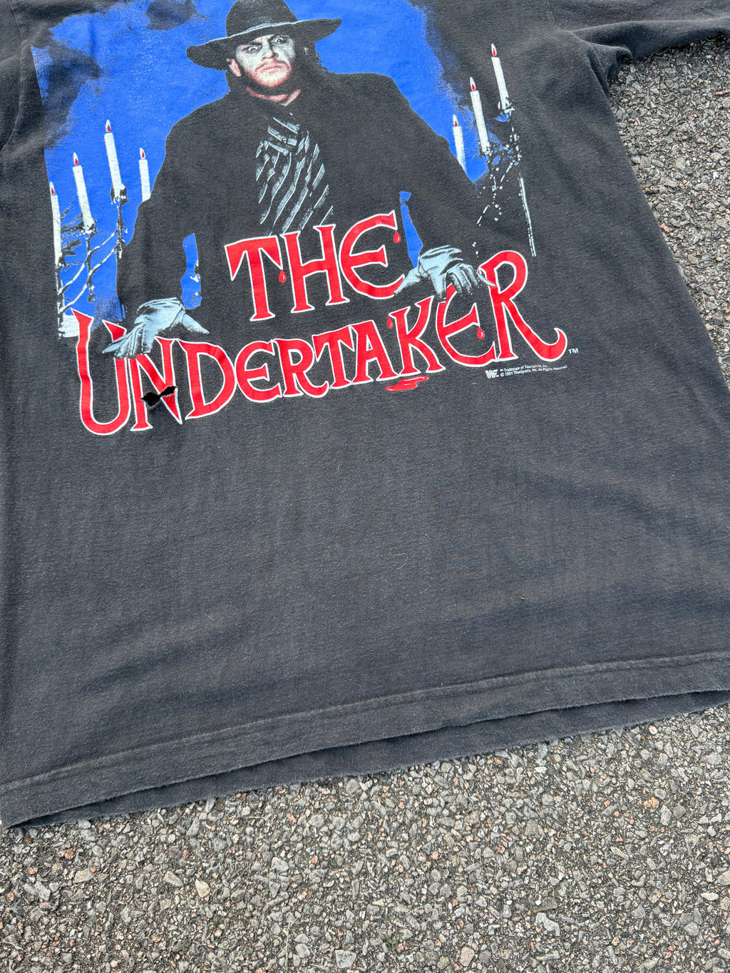 Vintage 1991 WWF The Undertaker European Rampage Tour T-Shirt