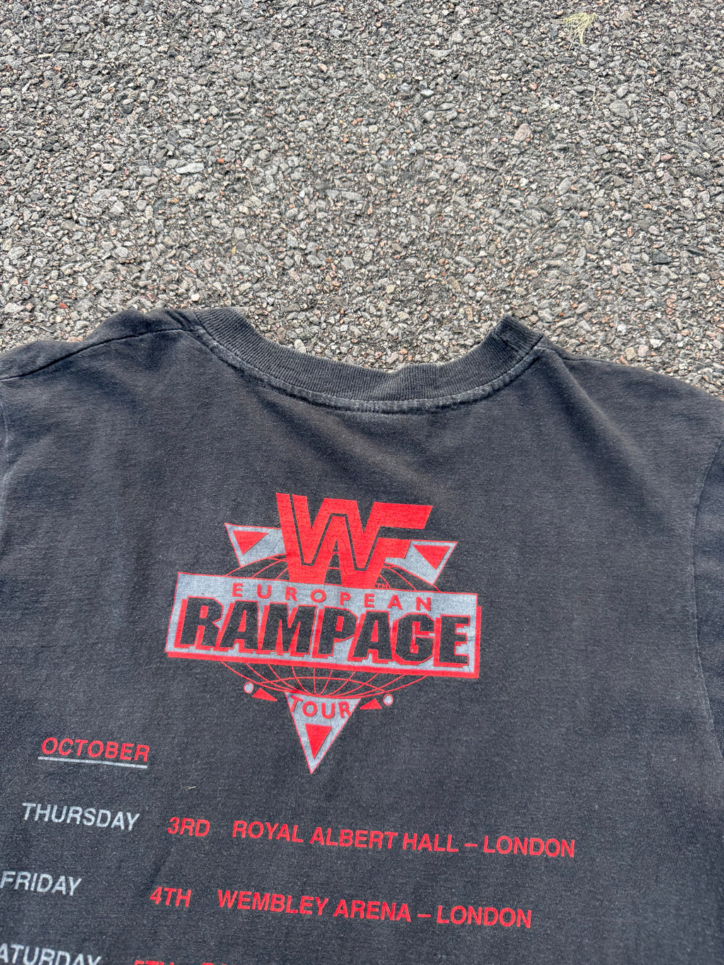 Vintage 1991 WWF The Undertaker European Rampage Tour T-Shirt