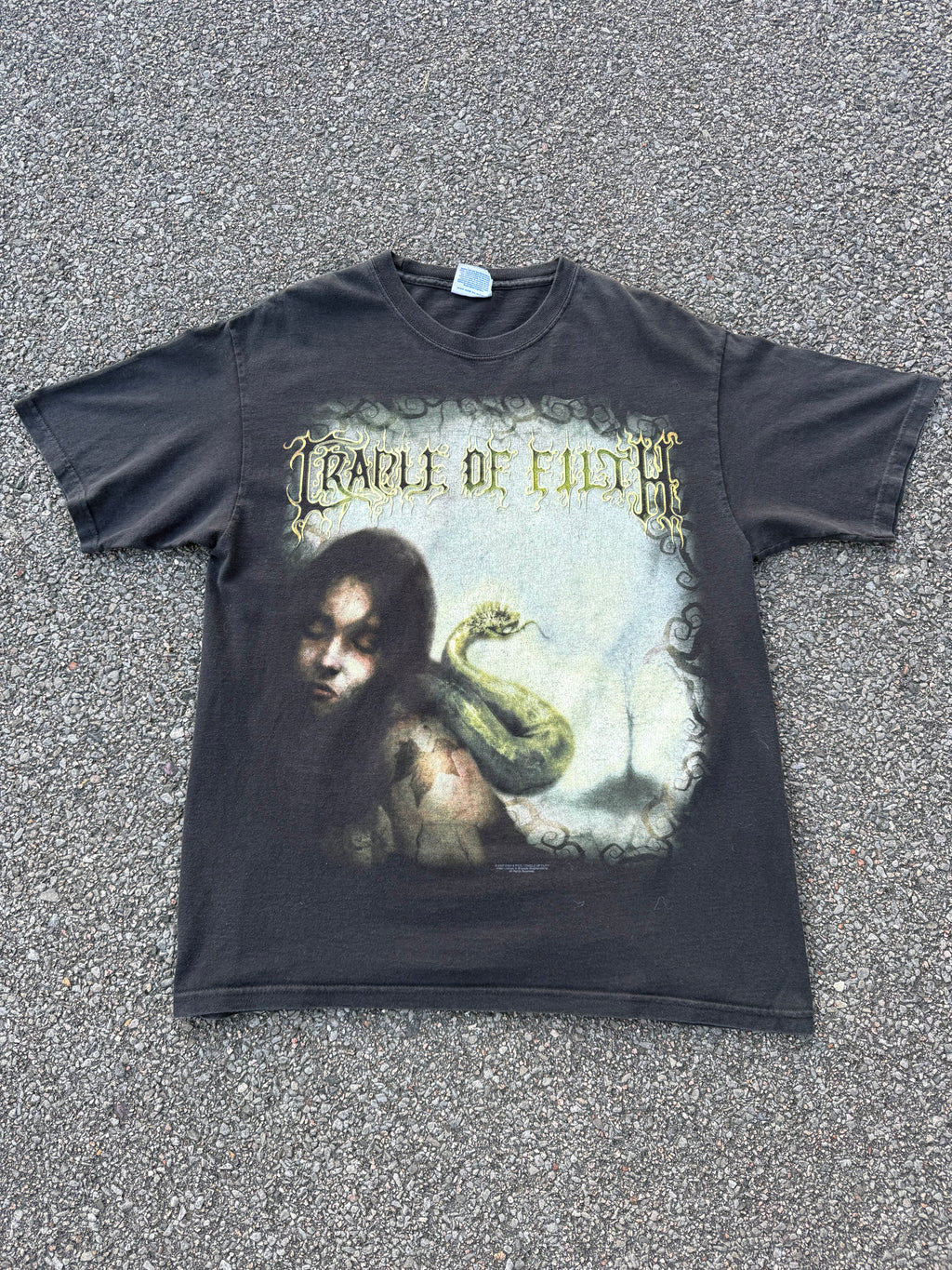 Vintage 2007 Cradle Of Filth Snake Graphic Rock Band T-Shirt