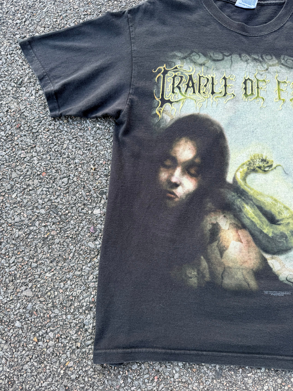 Vintage 2007 Cradle Of Filth Snake Graphic Rock Band T-Shirt