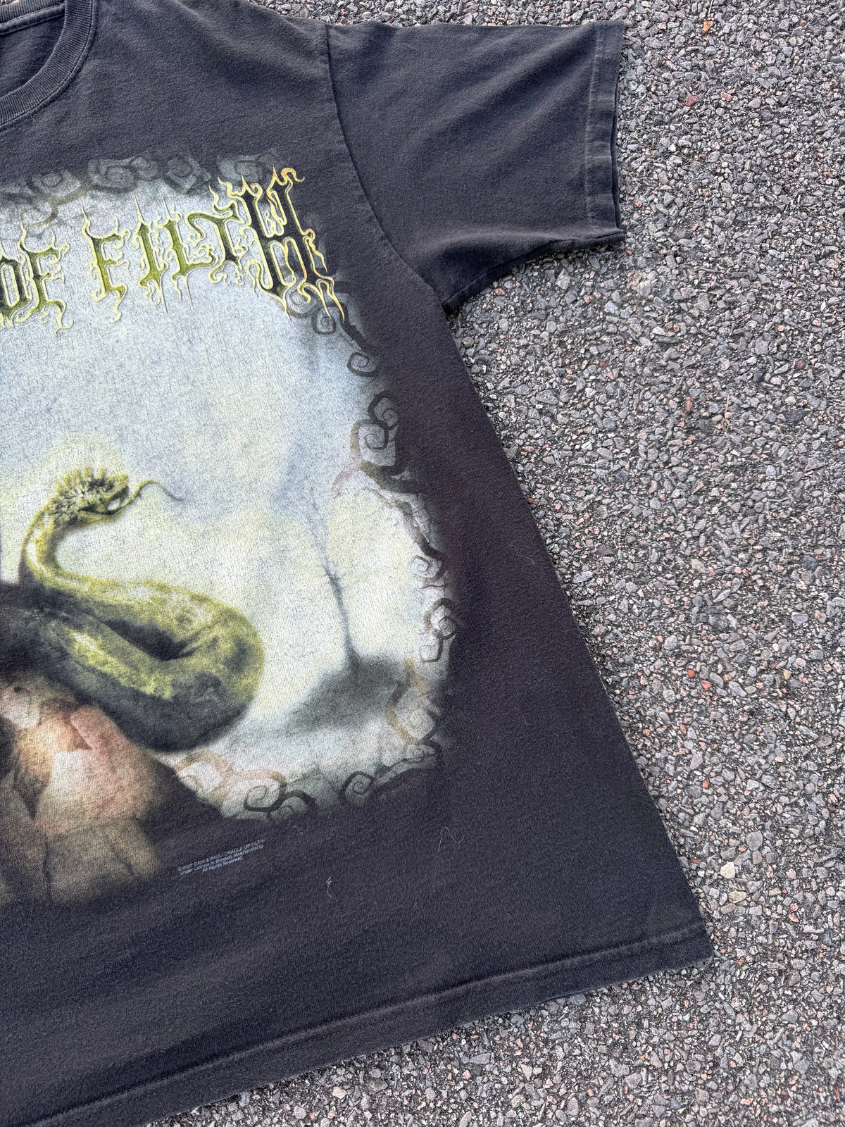 Vintage 2007 Cradle Of Filth Snake Graphic Rock Band T-Shirt