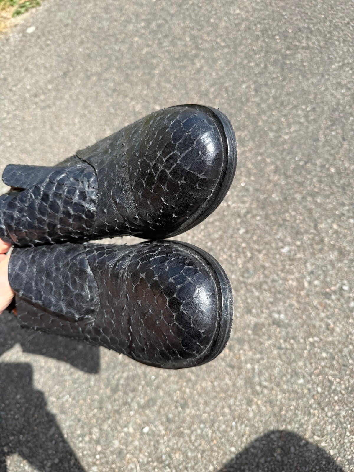 A.S.98 Vintage Y2K Black Snakeskin Textured Leather Avant-Garde Derbies Shoes