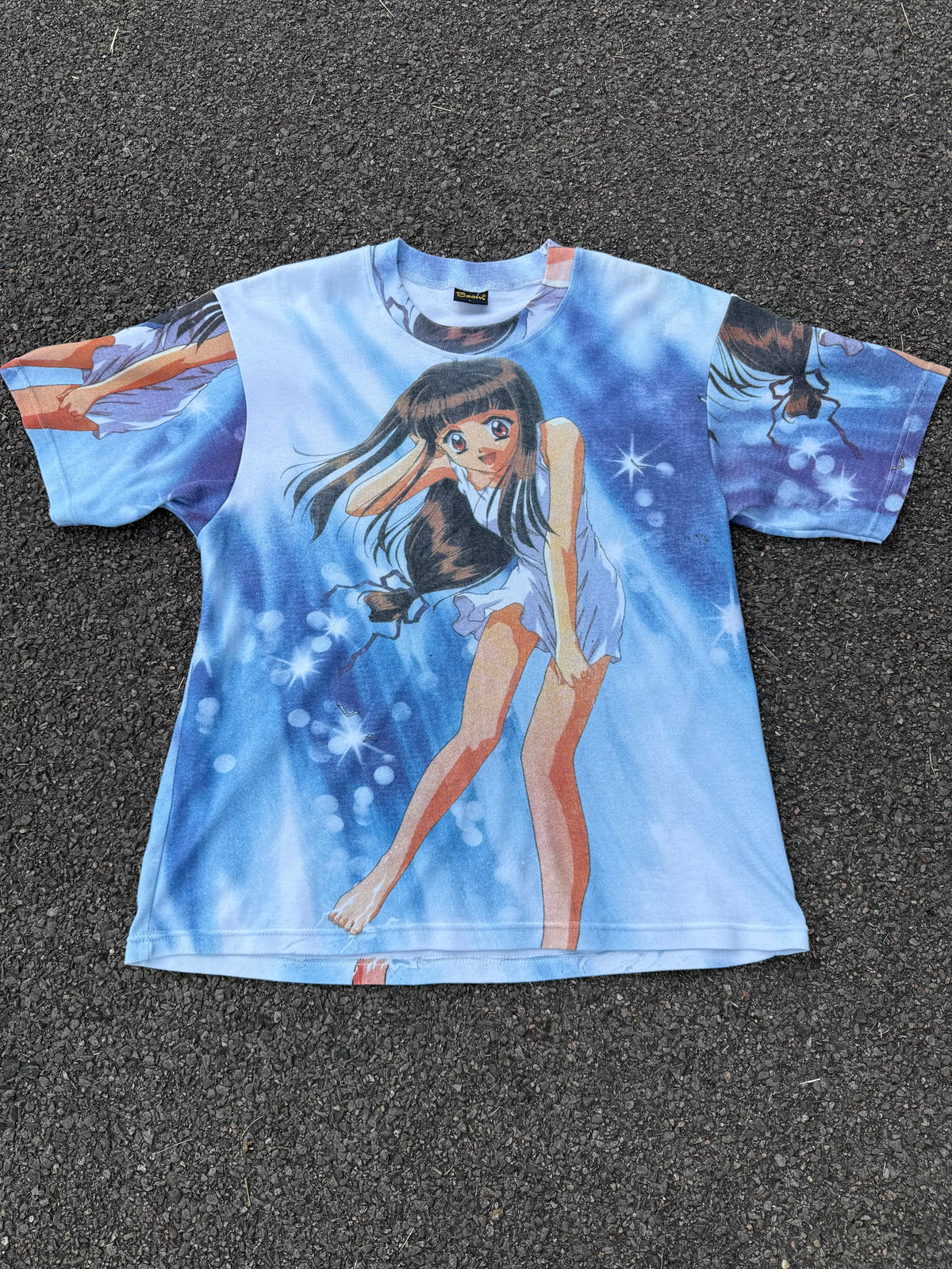 Vintage 90s Boom Anime Girl All Over Print T-Shirt