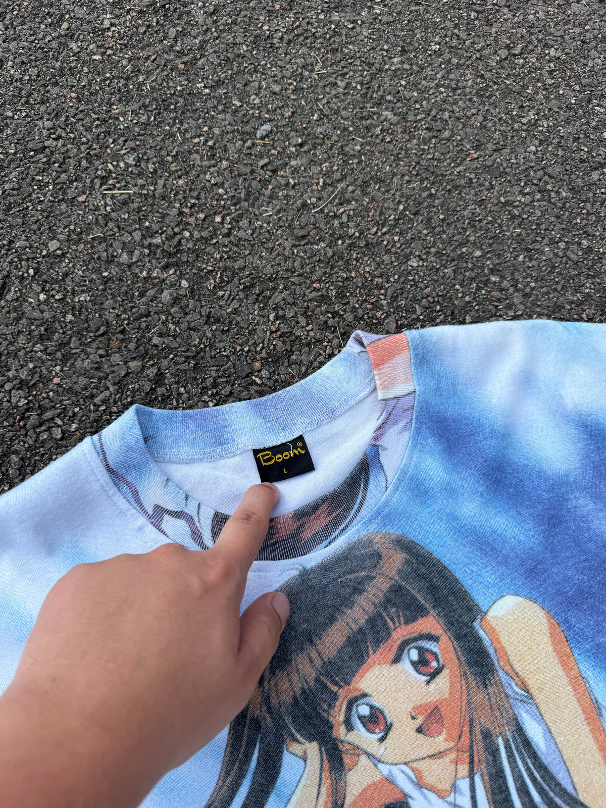 Vintage 90s Boom Anime Girl All Over Print T-Shirt