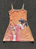 Vintage 90s Boom Anime Girl All Over Print Mini Cami Dress