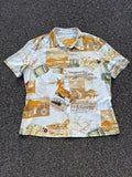 Burberrys Vintage 90s Travel Cruise All Over Print Short Sleeve Shirt
