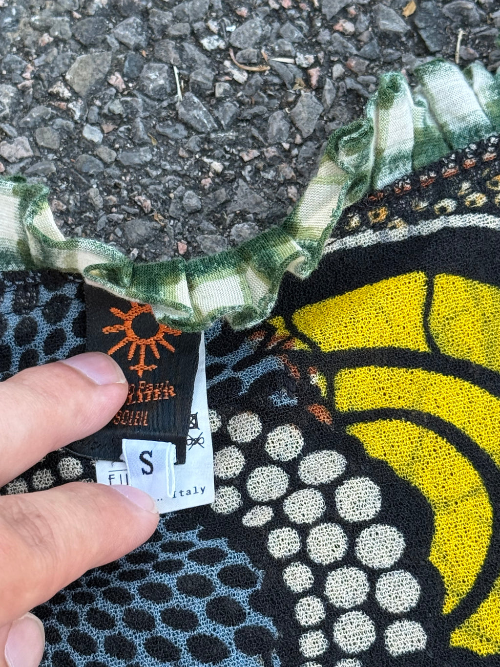Jean Paul Gaultier Vintage 90s Tribal Circle Print Mesh Tank Top