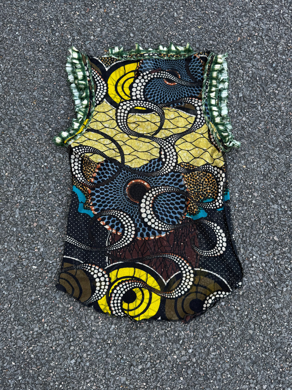 Jean Paul Gaultier Vintage 90s Tribal Circle Print Mesh Tank Top