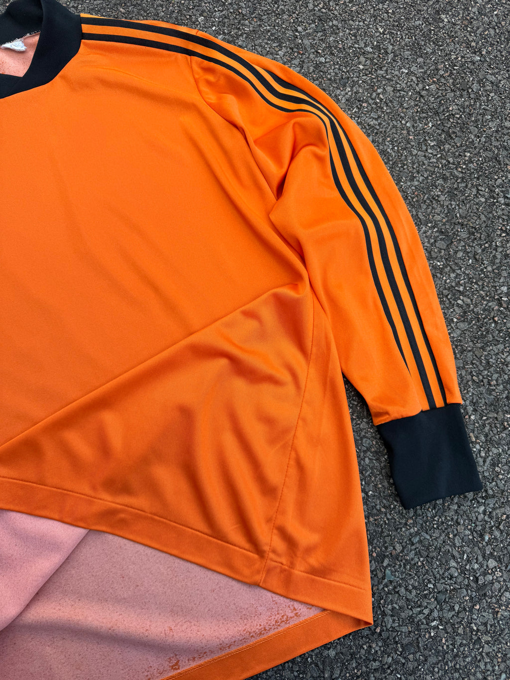 Vintage 70s Adidas Ventex Orange Black Long Sleeve Jersey Shirt