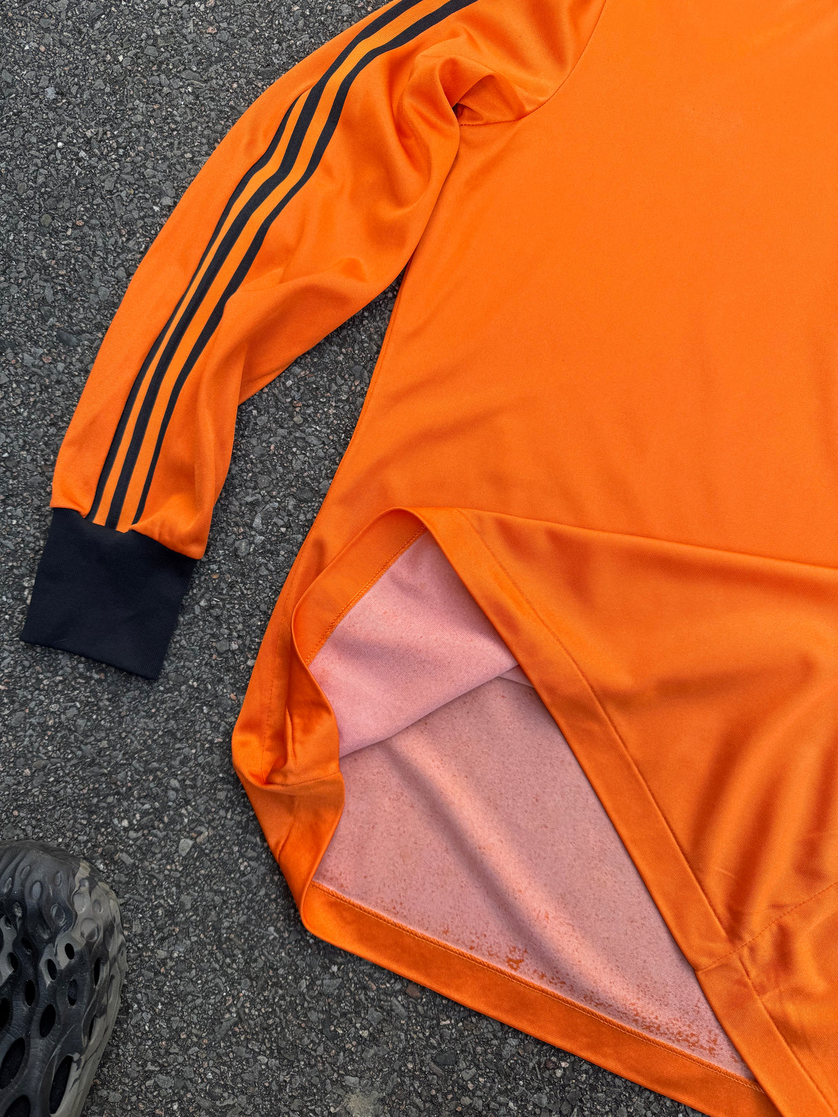 Vintage 70s Adidas Ventex Orange Black Long Sleeve Jersey Shirt
