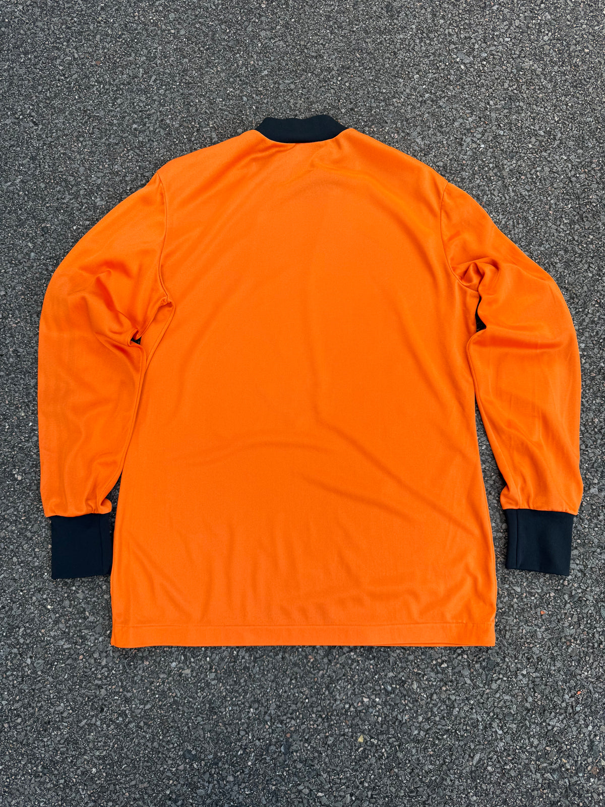 Vintage 70s Adidas Ventex Orange Black Long Sleeve Jersey Shirt