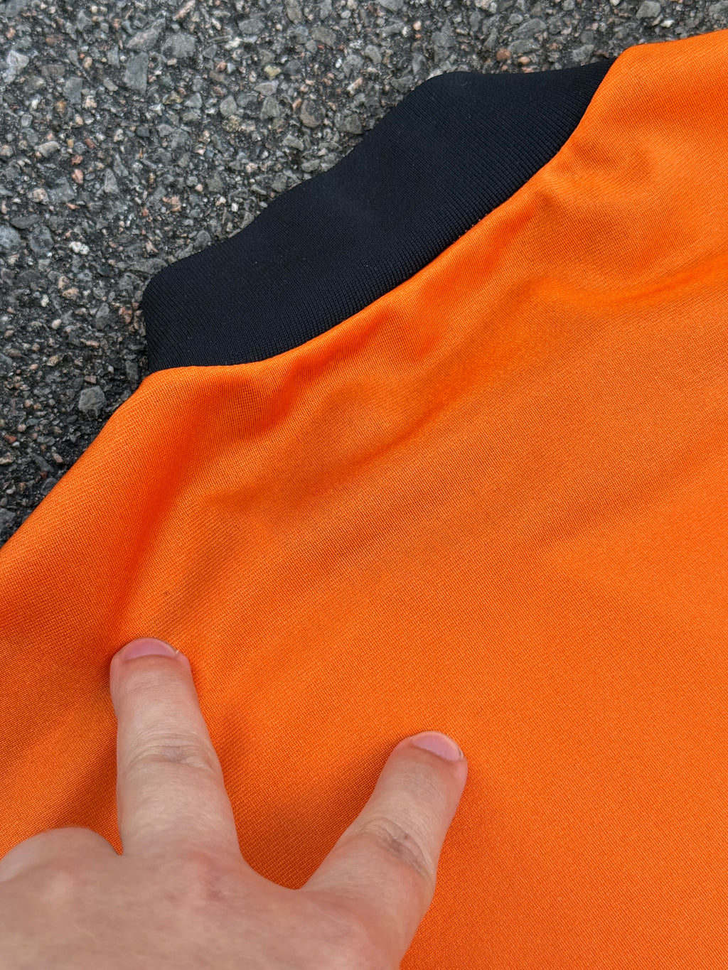 Vintage 70s Adidas Ventex Orange Black Long Sleeve Jersey Shirt