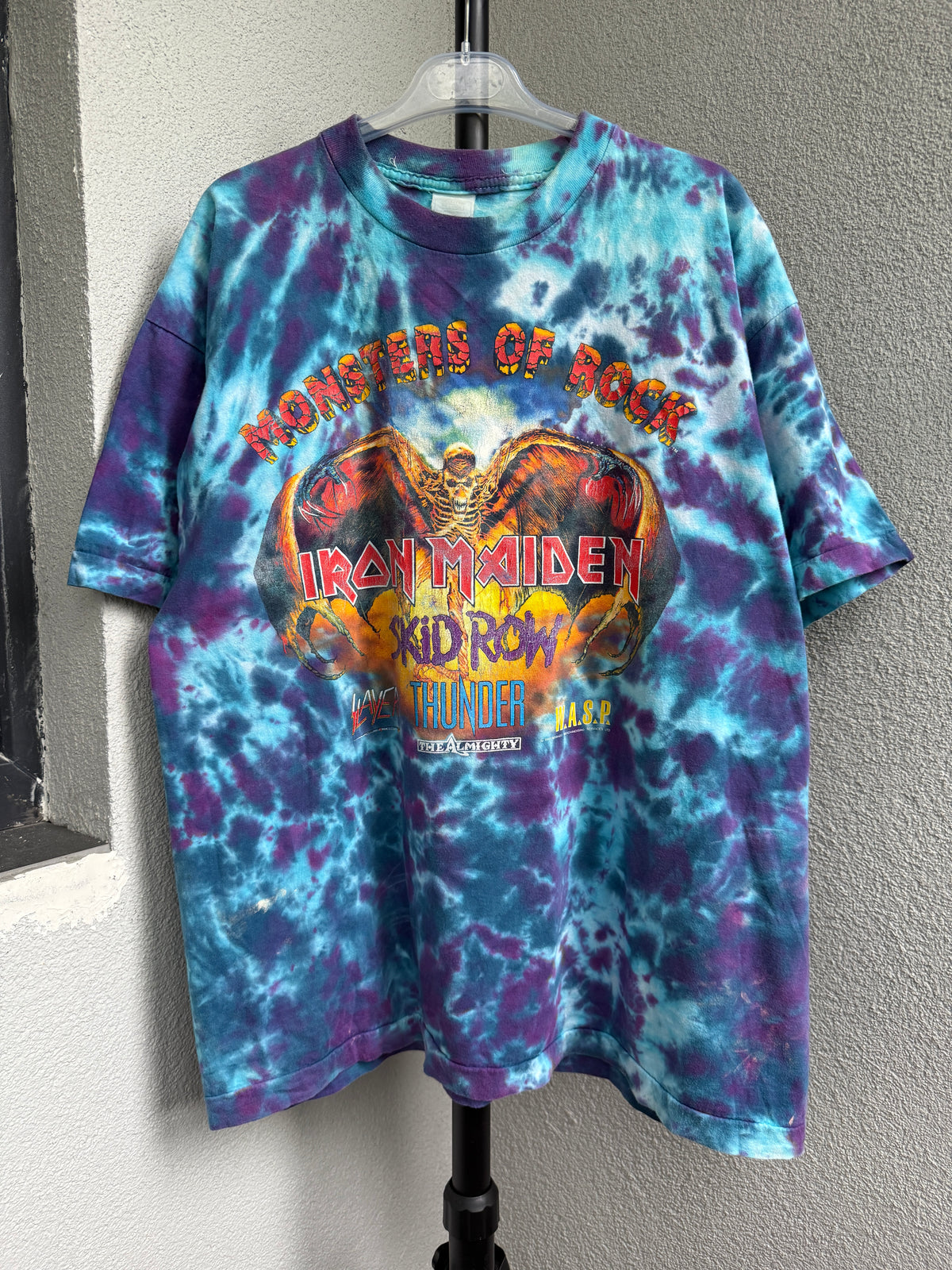 Vintage 1992 Monsters of Rock Iron Maiden Thunder Slayer Skid Row W.A.S.P. Festival T-shirt