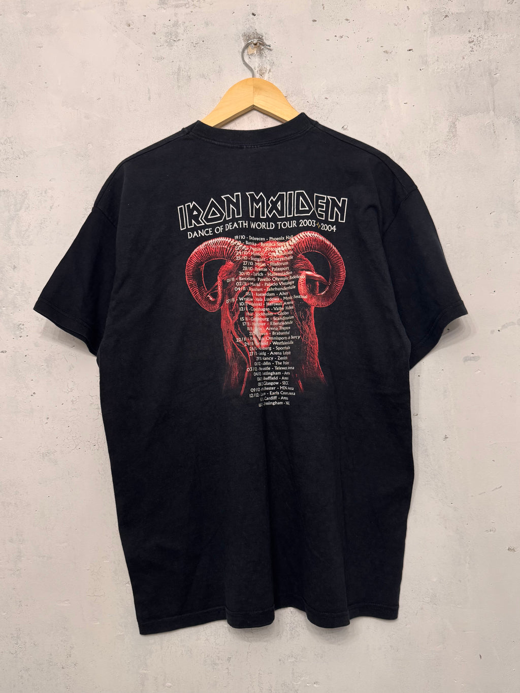 Vintage 2003 Iron Maiden Dance Of Death World Tour Rock Band T-Shirt