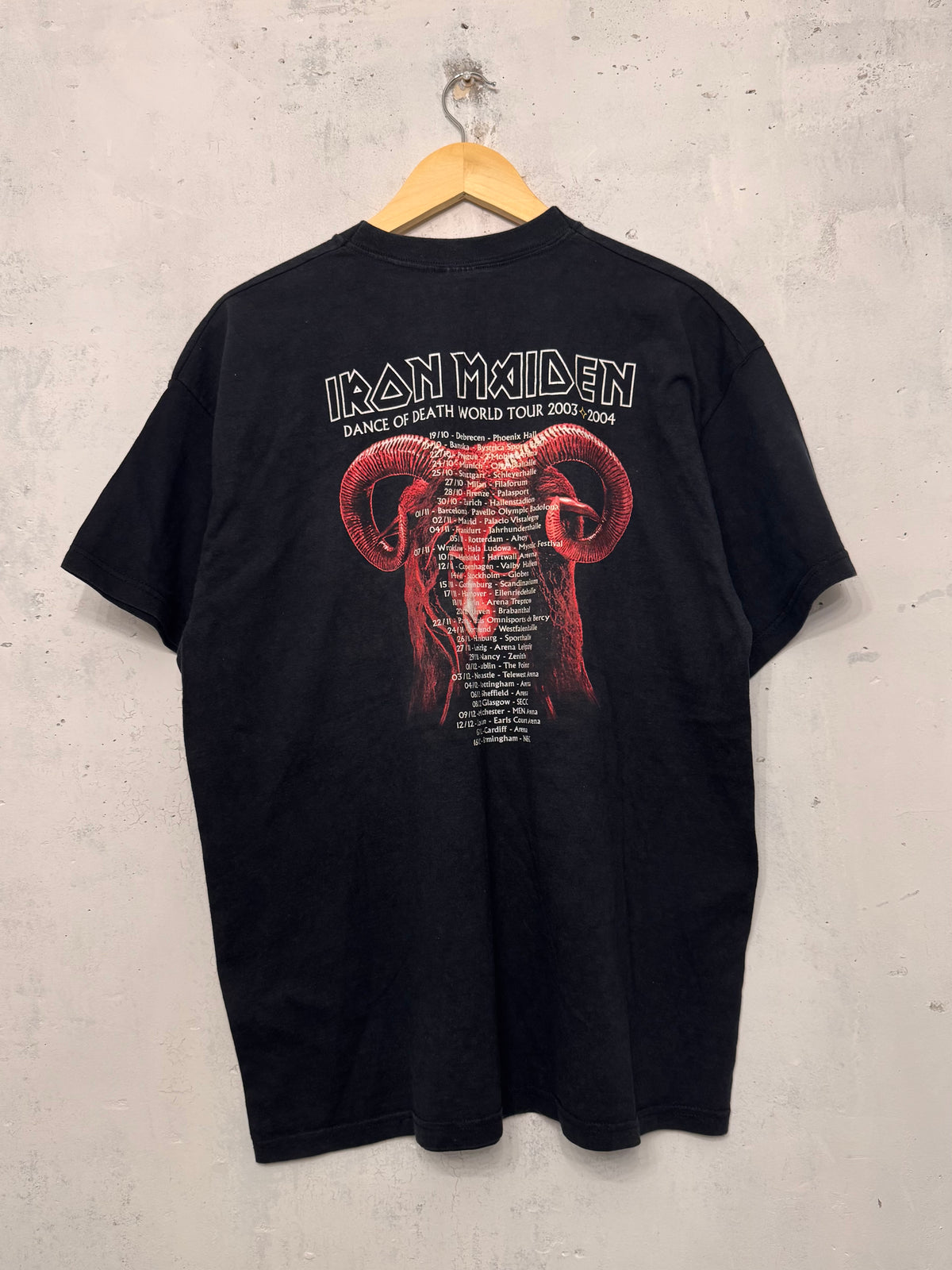 Vintage 2003 Iron Maiden Dance Of Death World Tour Rock Band T-Shirt