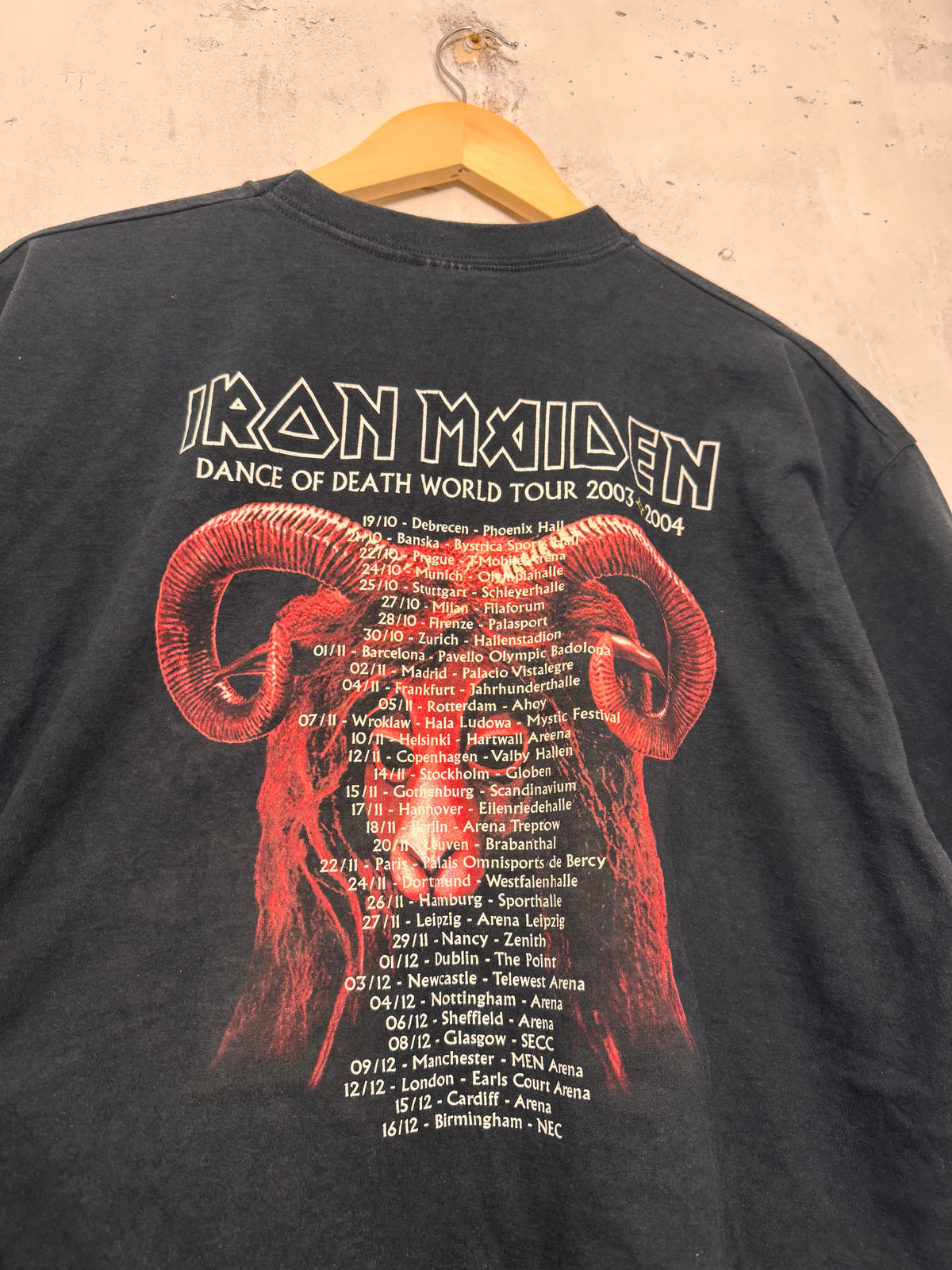 Vintage 2003 Iron Maiden Dance Of Death World Tour Rock Band T-Shirt