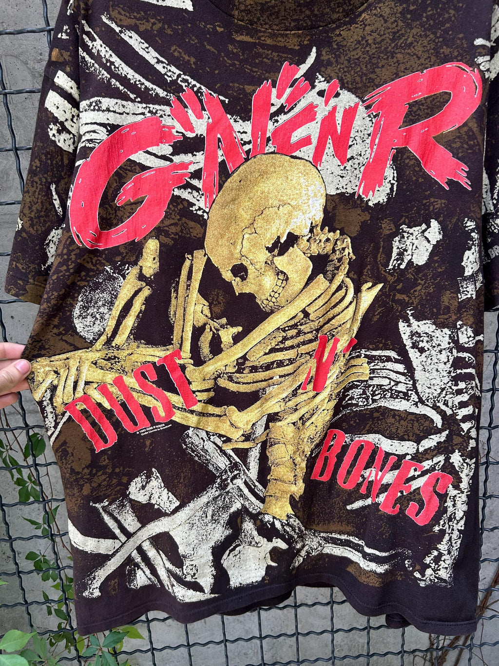 Vintage 1992 Guns N Roses Dust N Bones Rock Band All Over Print T-shirt