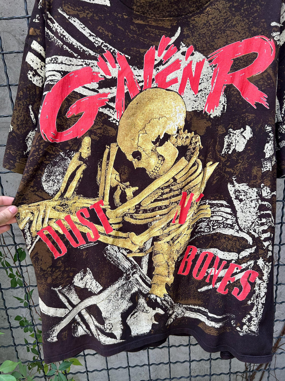 Vintage 1992 Guns N Roses Dust N Bones Rock Band All Over Print T-shirt