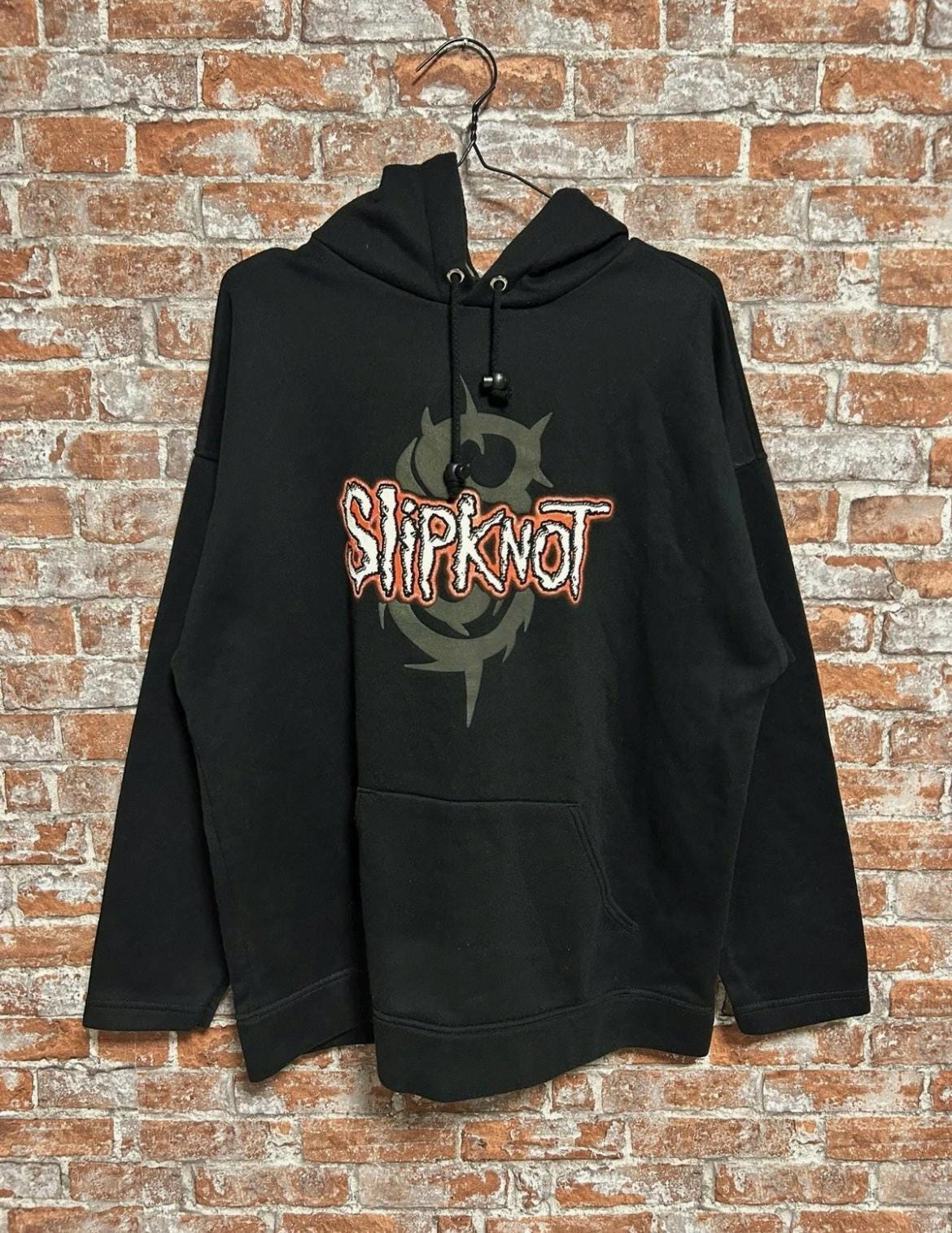 Vintage 2001 Slipknot Tribal Logo Black Pullover Hoodie