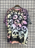 Vintage 1992 Liquid Blue Skull All Over Print Tshirt