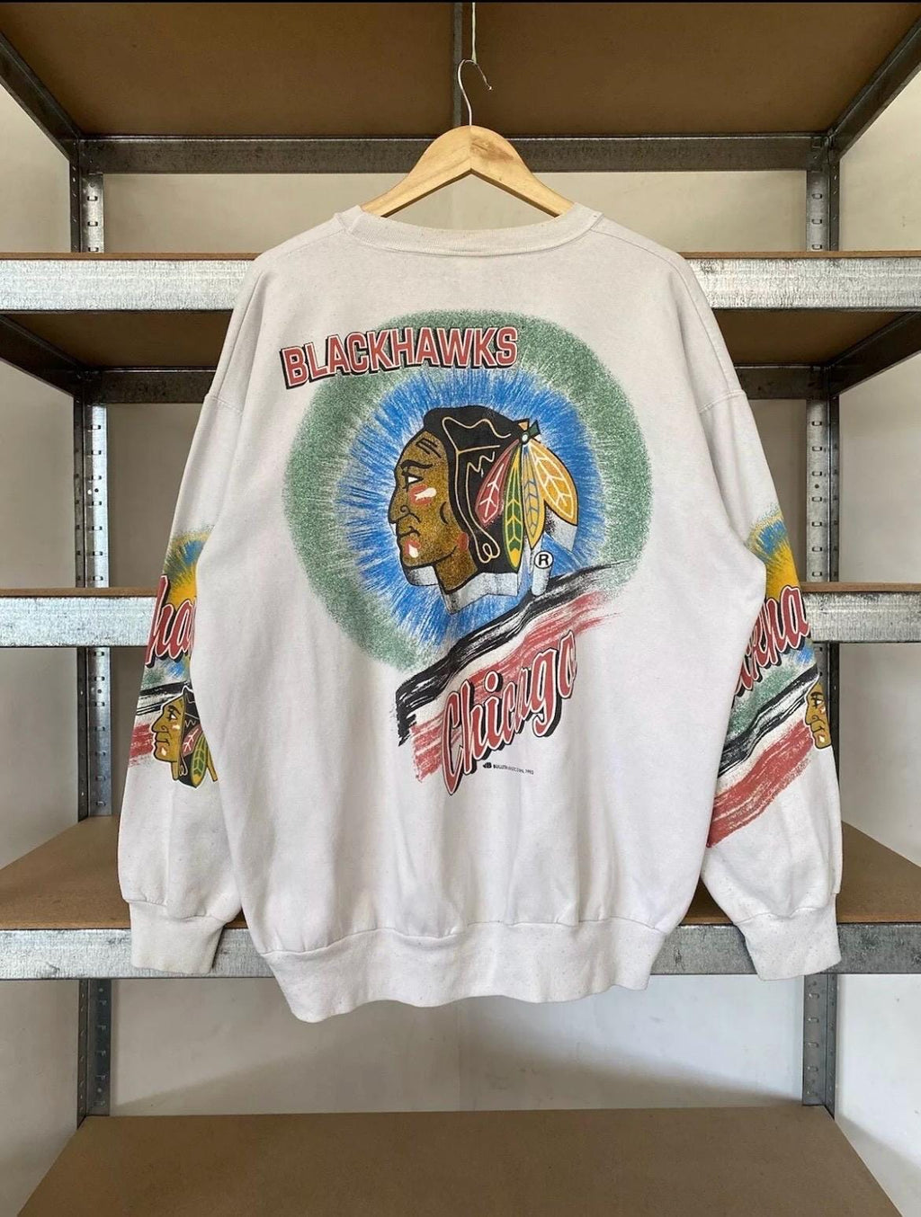 Vintage 1993 Chicago Blackhawks NHL Hockey Sweatshirt Size 2XL