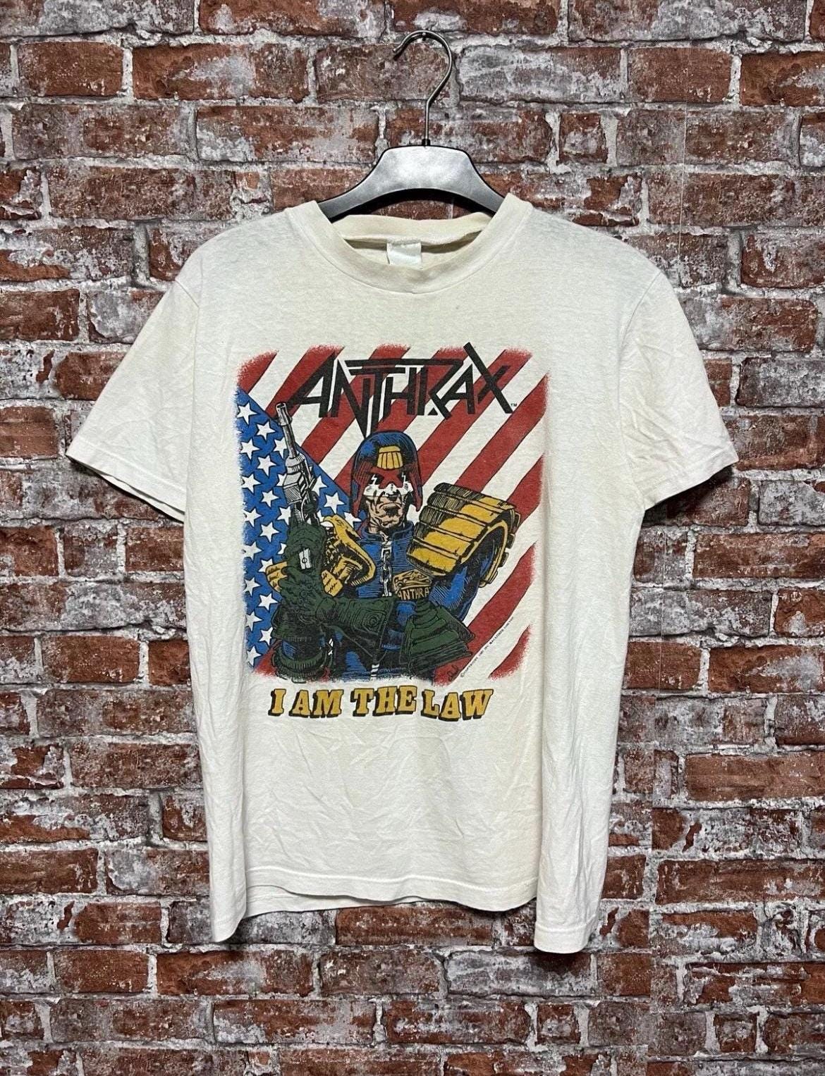 Vintage 1987 Anthrax Judge Dredd i am the law Rock Band Tshirt