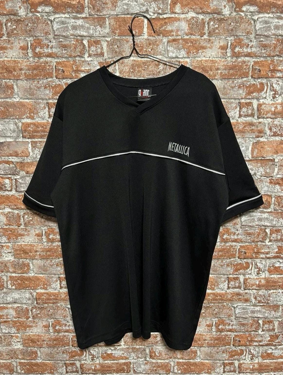 Vintage 90s Metallica Embroidered Logo Giant Jersey T-shirt Size XL