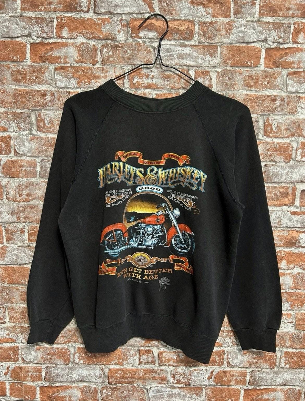 Vintage 1985 Harley Davidson Biker Sweatshirt 80s Size M