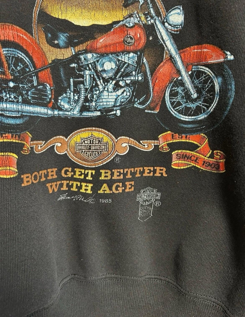 Vintage 1985 Harley Davidson Biker Sweatshirt 80s Size M