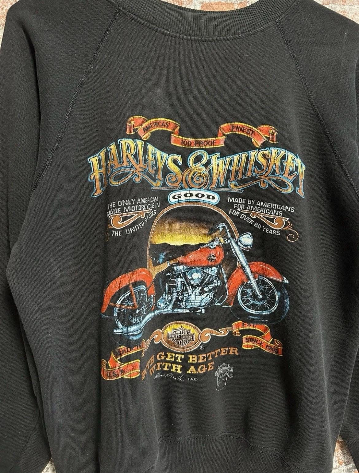 Vintage 1985 Harley Davidson Biker Sweatshirt 80s Size M