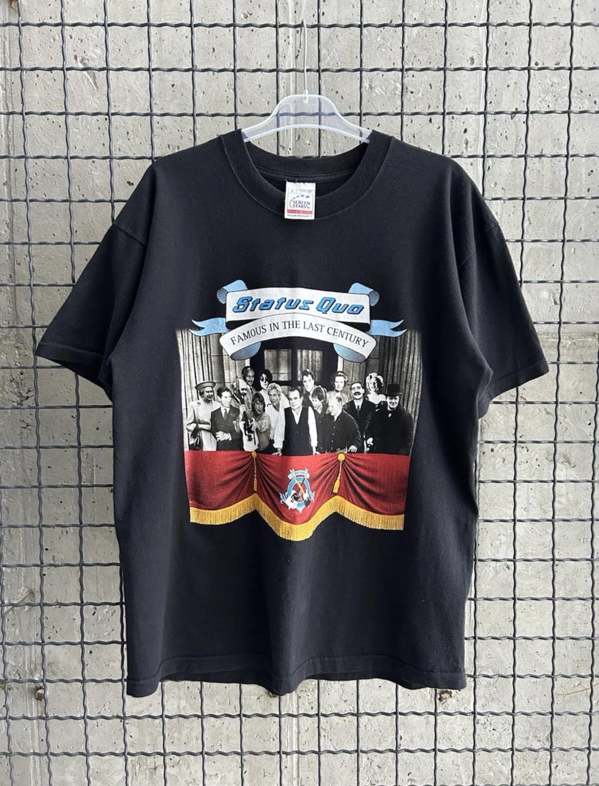 Vintage 2001 Status Quo Famous In The Century Tour T-shirt Size L