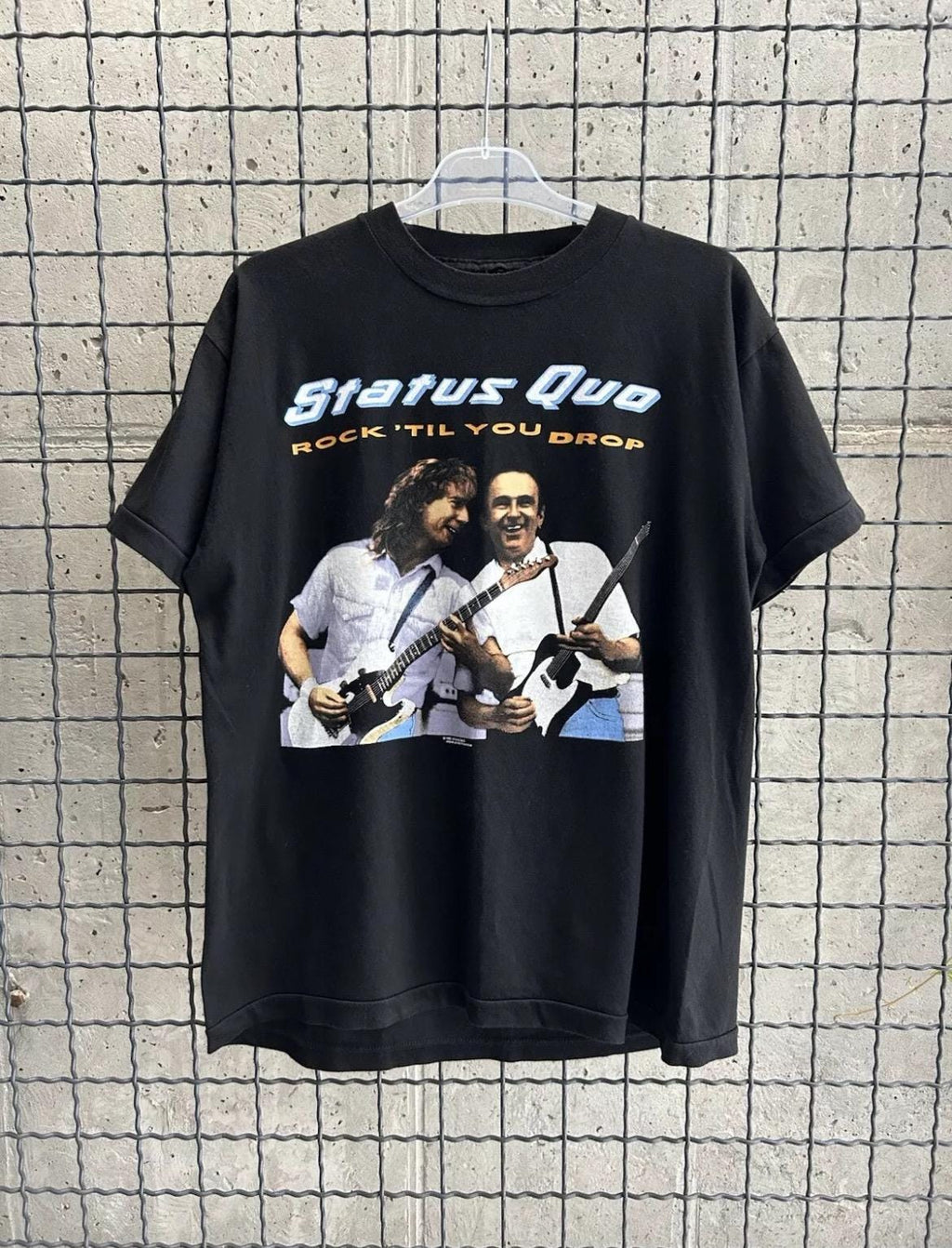 Vintage 1992 Status Quo Rock'Til You Drop Rock Band Tour T-shirt