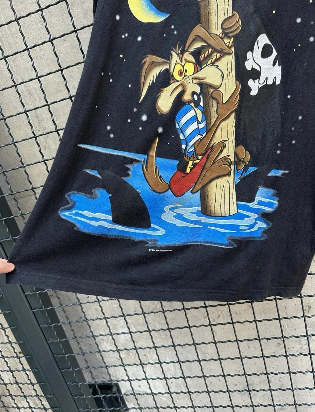 Vintage 1998 Looney Tunes Willie e Coyote Cartoon T-shirt Size L