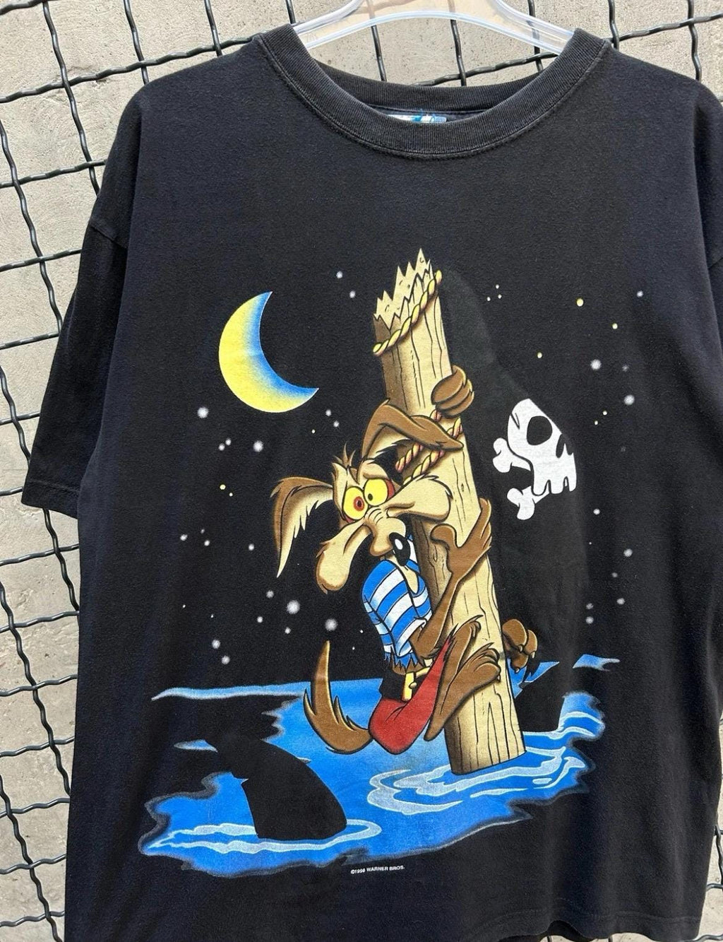 Vintage 1998 Looney Tunes Willie e Coyote Cartoon T-shirt Size L
