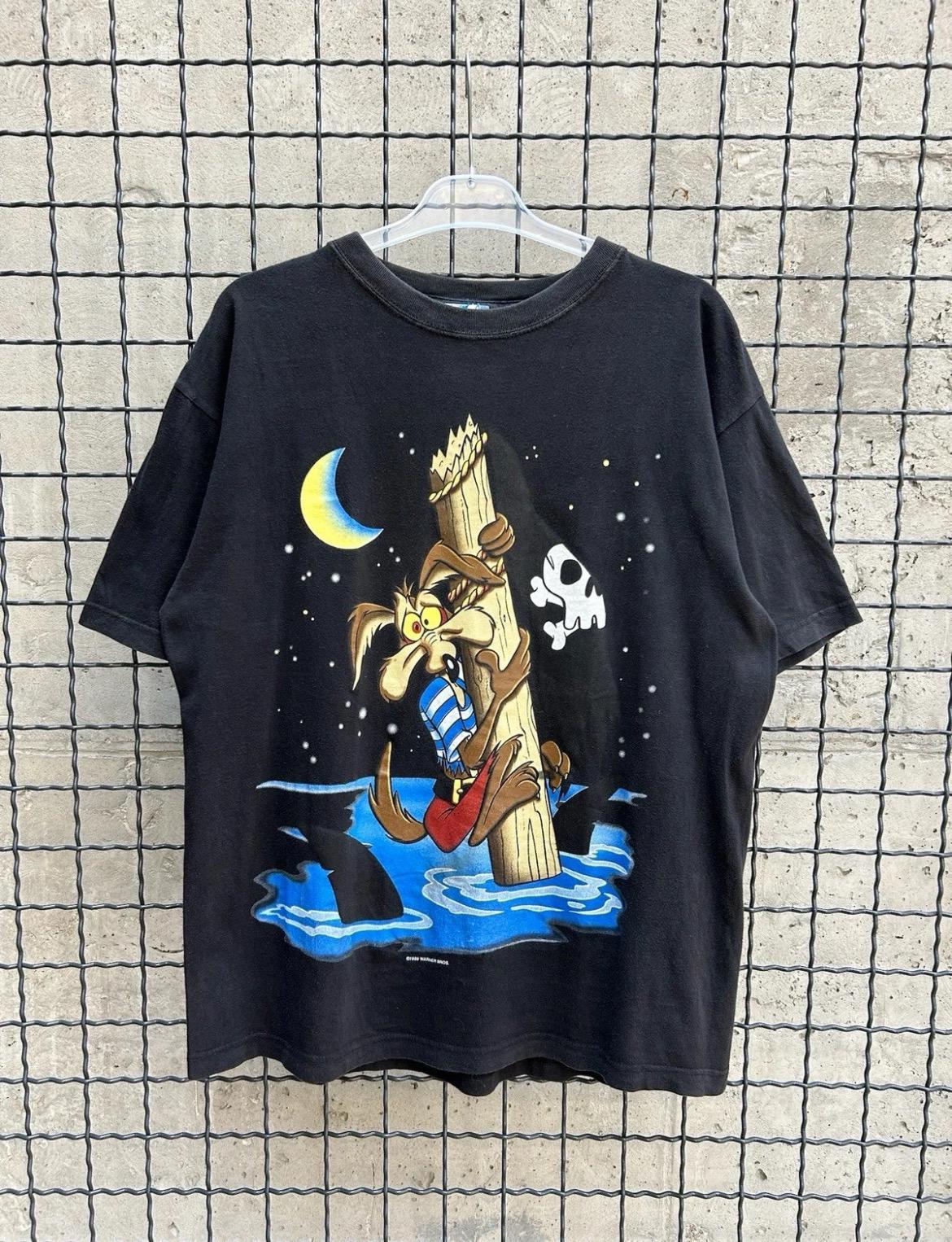 Vintage 1998 Looney Tunes Willie e Coyote Cartoon T-shirt Size L