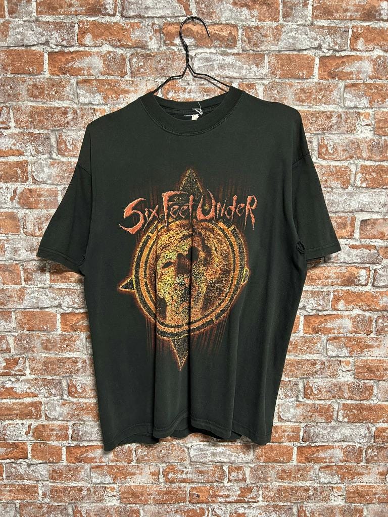 Vintage 2002 2003 Six Feet Under Rock Band Tour T-shirt Size L