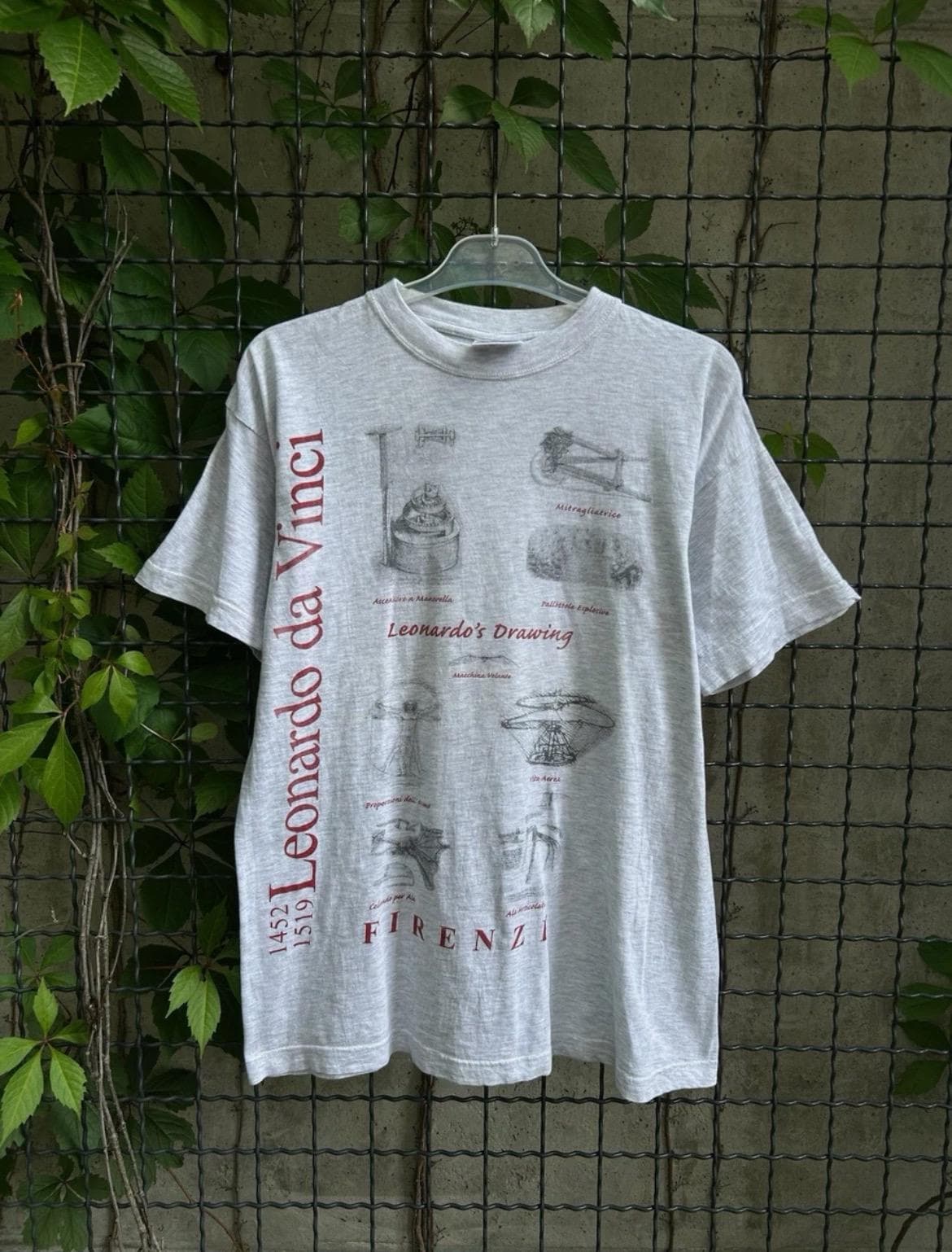 Vintage 90s Leonardo da Vinci Firenze Art T-shirt Size L