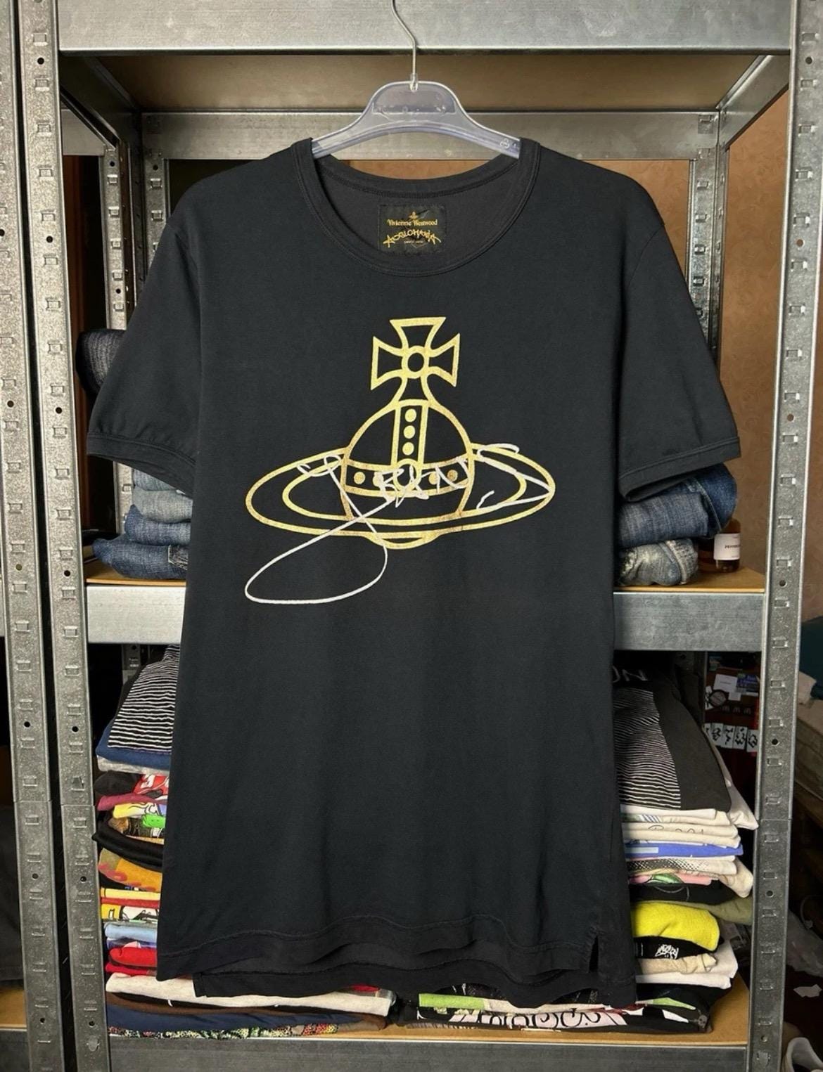 Vivienne Westwood Vintage Anglomalia Orb Navy Blue T-shirt Size M