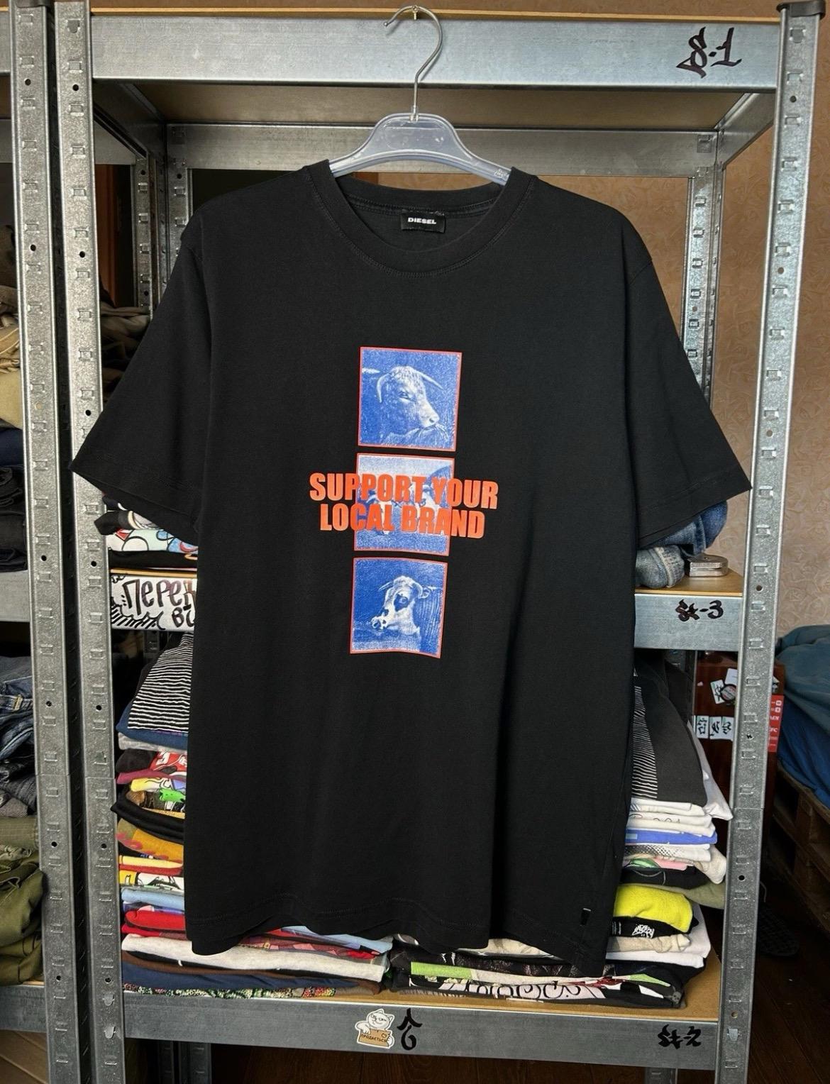 Vintage 2000s Diesel Graphic Support Your Local Brand T-shirt Size M