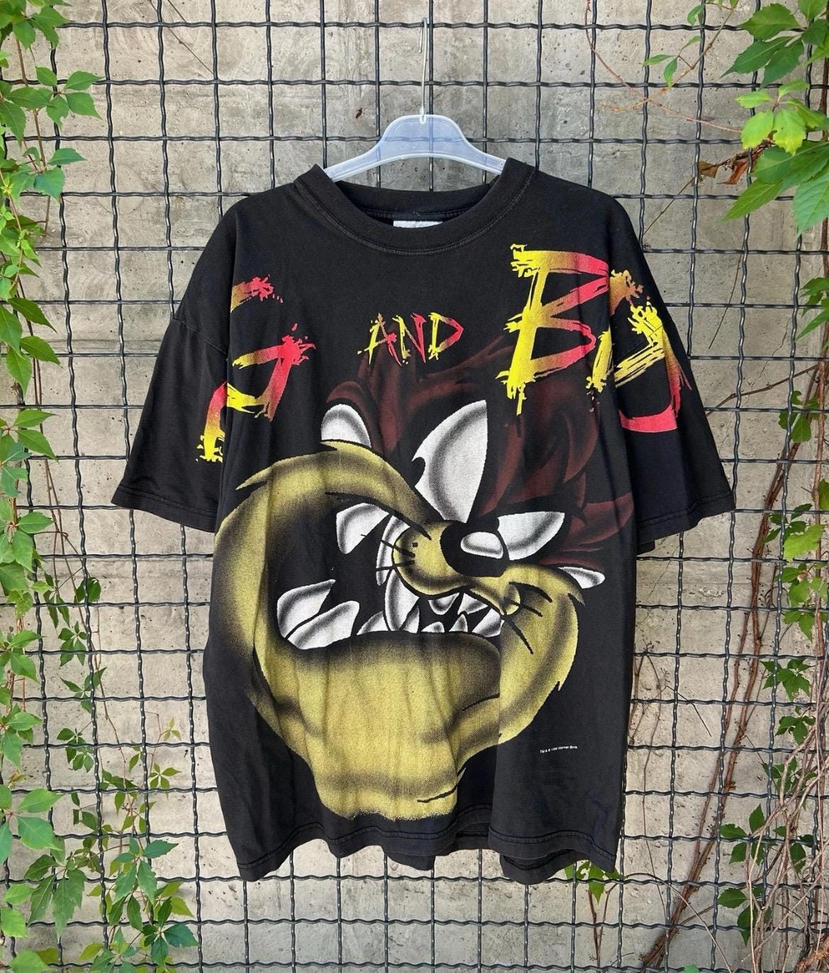 Vintage 1996 Looney Tunes Taz All Over Print T-shirt Size XL