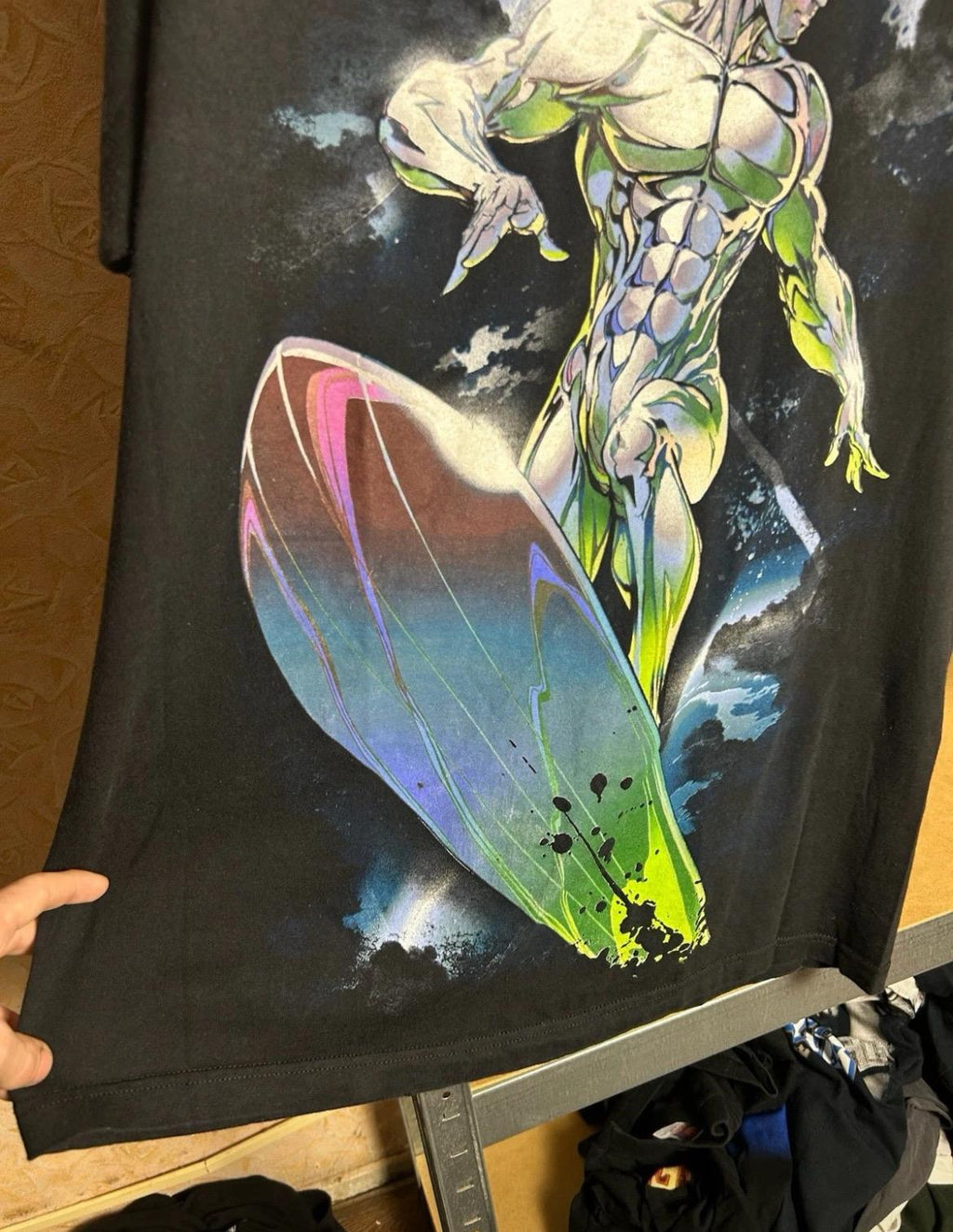 Vintage 2000s Silver Surfer Mad Engine Marvel Comics T-shirt Size L