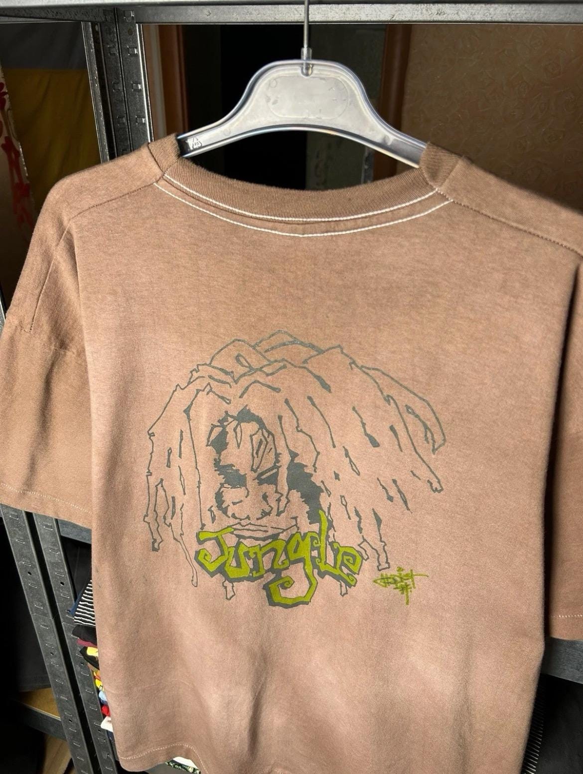 Vintage 90s Jungle Graffiti Rasta Art Screen Stars Single Stitch T-shirt Size XL