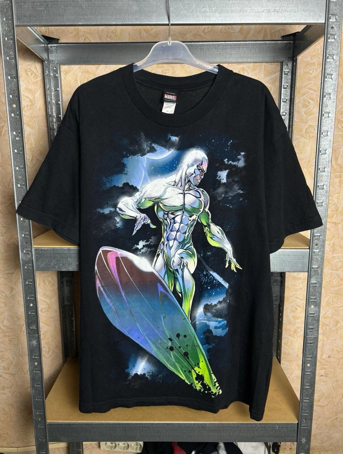 Vintage 2000s Silver Surfer Mad Engine Marvel Comics T-shirt Size L