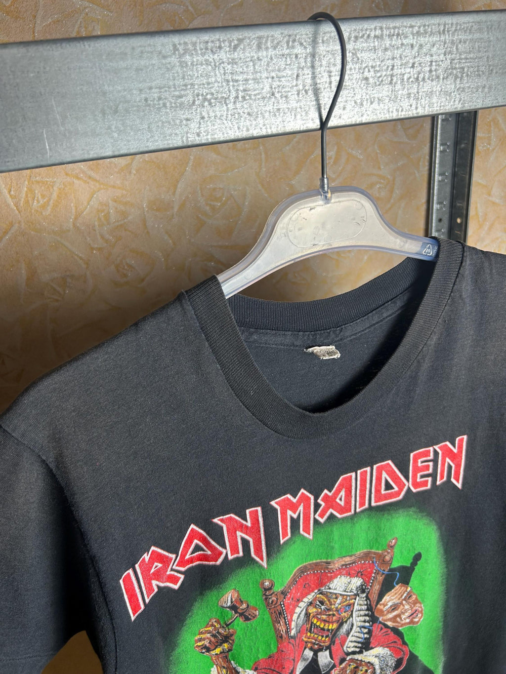 Vintage 1990 Iron Maiden Ten Years Santa Rock Band T-shirt Size M-L
