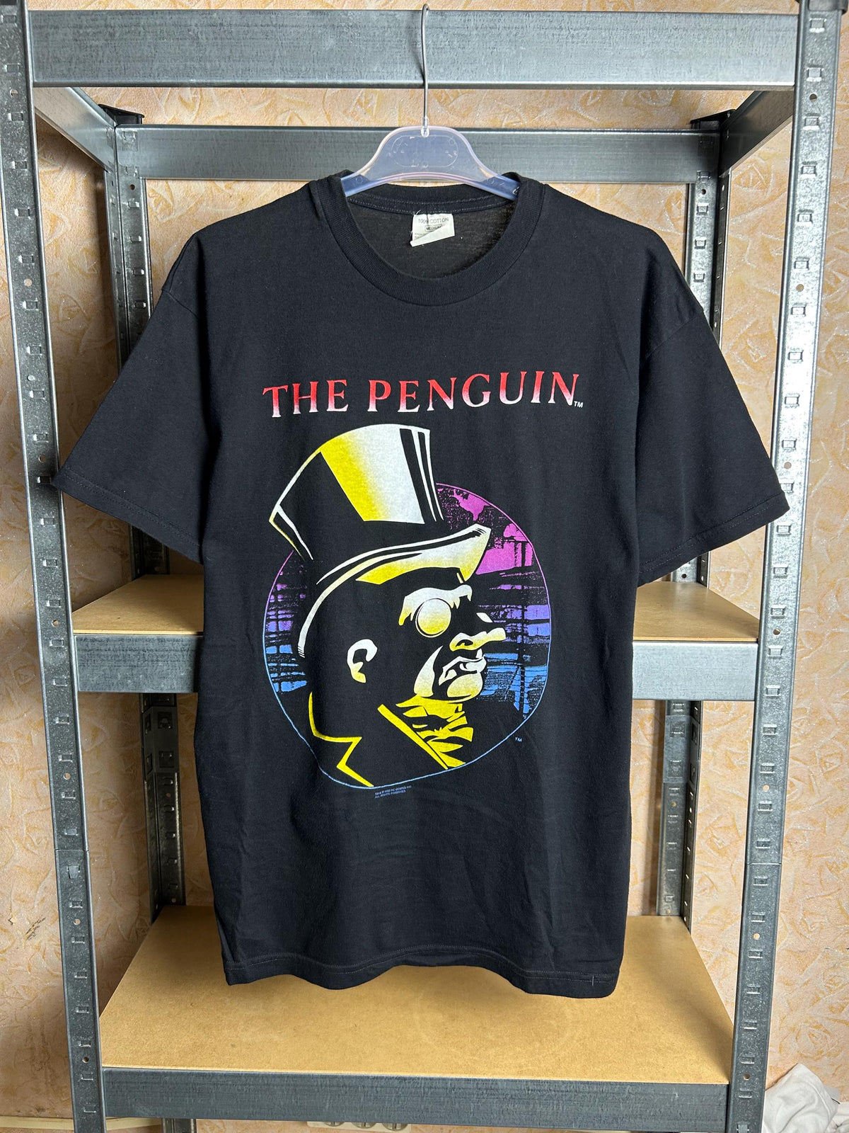 Vintage 1992 Batman Returns The Penguin DC Comics Movie Promo T-shirt Size M