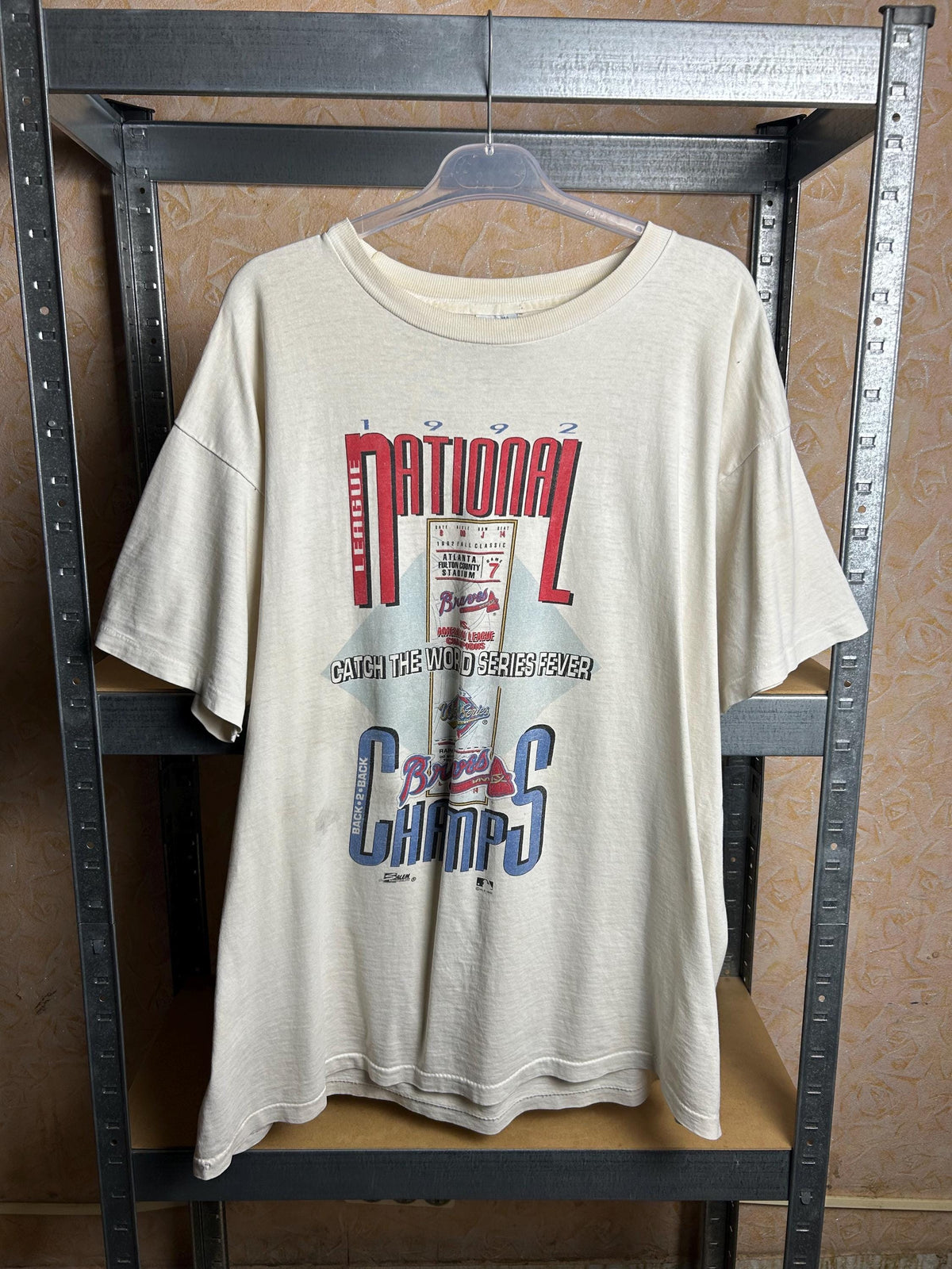 Vintage 1992 Atlanta Braves Back2Back League T-shirt Size XL