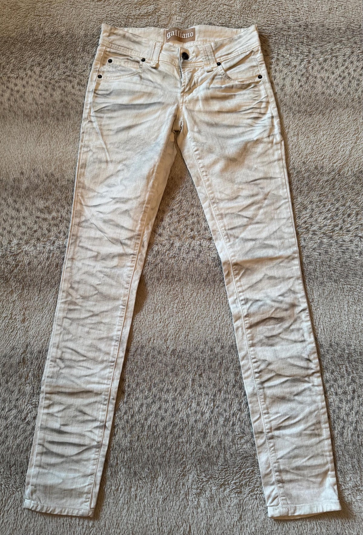 John Galliano Vintage Y2K Dirty Fade Skinny Jeans size 26